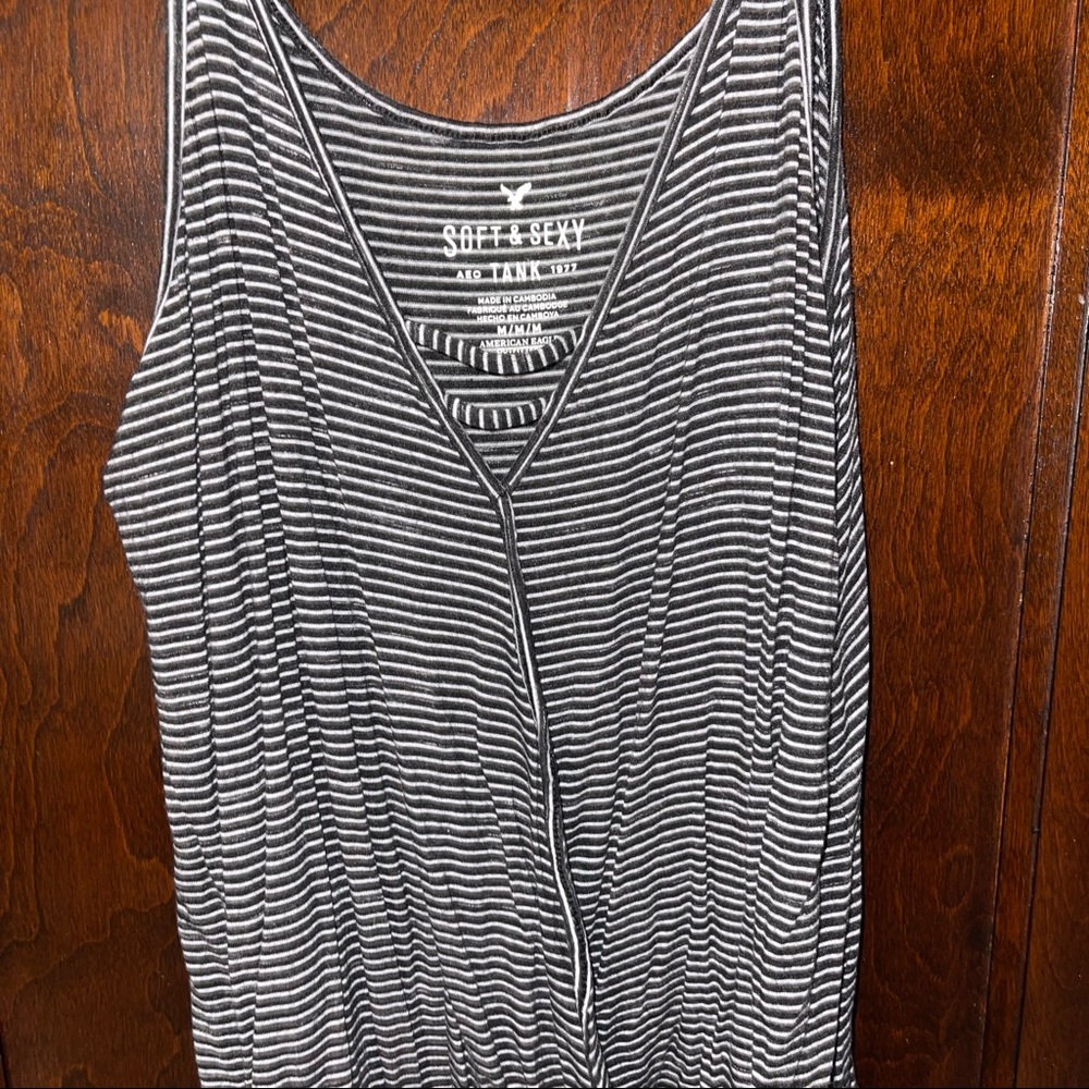 Black and white tank top.